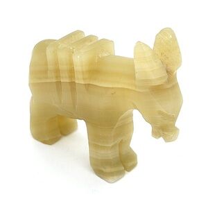 Vintage Genuine Onyx Hand Carved Donkey Figure